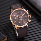 Buy Shop Calvin Klein City Chronograph Grey Dial Brown Leather Strap Watch for Men - K2G276G3 USA Online
