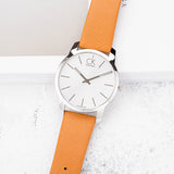 Buy Shop Calvin Klein City Quartz White Dial Light Brown Leather Strap Watch For Men - K2G21138 USA Online