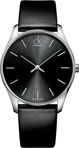 Buy Shop Calvin Klein City Black Dial Black Leather Strap Watch for Men - K2G21107 USA Online