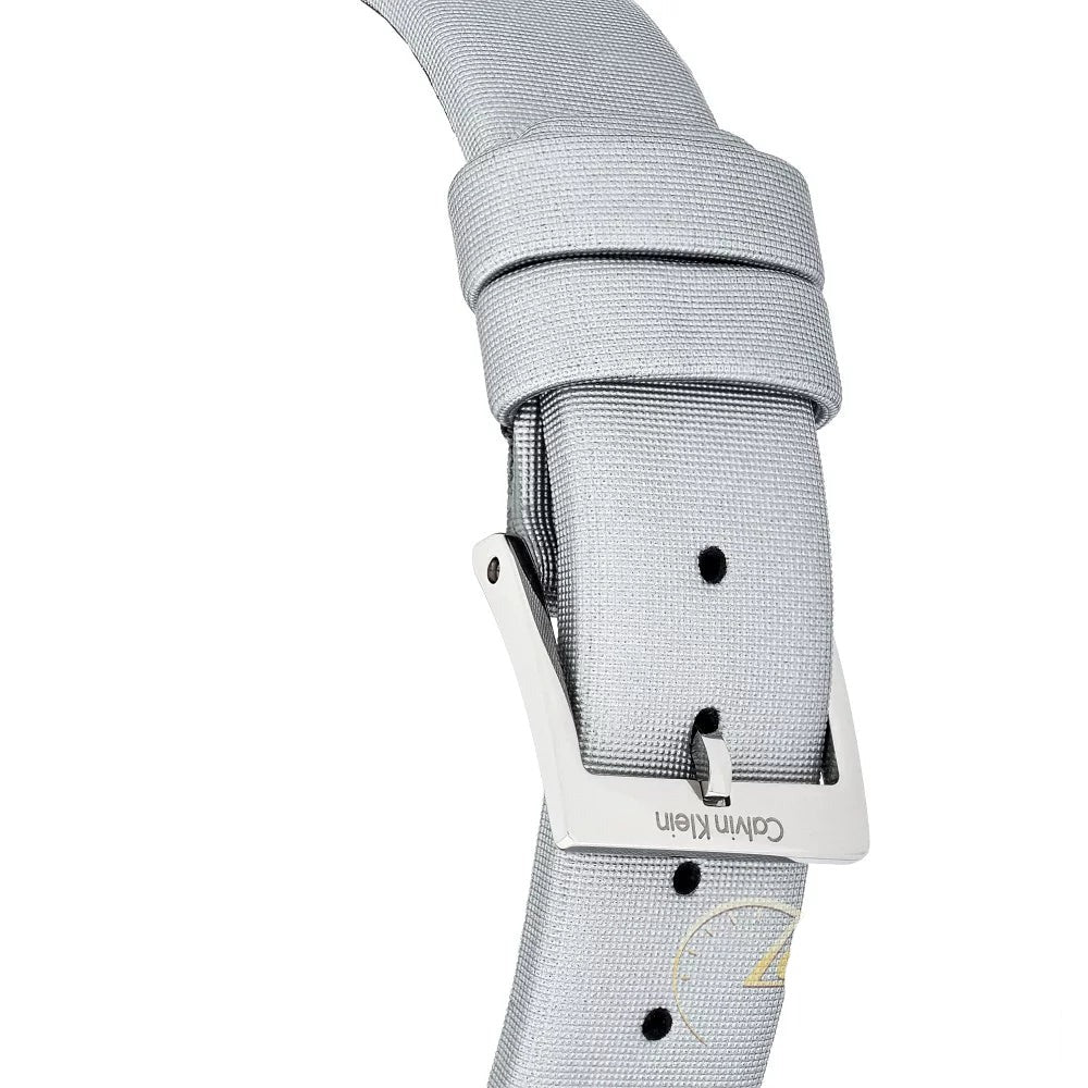 Buy Shop Calvin Klein Chic Silver Dial White Leather Strap Watch for Women - K7N23UP8 USA Online