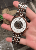 Buy Shop Emporio Armani Meccanico White Dial Two Tone Steel Strap Watch For Men - AR1921 USA Online