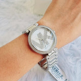 Buy Shop Michael Kors Parker Quartz Silver Dial Silver Steel Strap Watch For Women - MK6658 USA Online