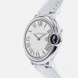 Buy Shop Cartier Ballon Bleu De Cartier Silver Dial White Leather Strap Watch for Women - W6920086 USA Online