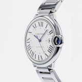 Buy Shop Cartier Ballon Bleu De Cartier Silver Dial Silver Steel Strap Watch for Men - WSBB0049 USA Online