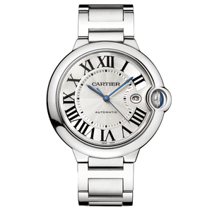Buy Shop Cartier Ballon Bleu De Cartier Silver Dial Silver Steel Strap Watch for Men - WSBB0049 USA Online