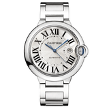 Buy Shop Cartier Ballon Bleu De Cartier Silver Dial Silver Steel Strap Watch for Men - WSBB0049 USA Online