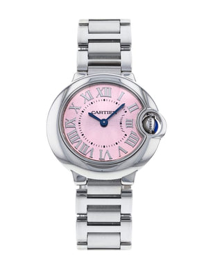 Buy Shop Cartier Ballon Bleu de Cartier Pink Dial Silver Steel Strap Watch for Women - W6920038 USA Online