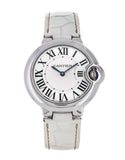 Buy Shop Cartier Ballon Bleu De Cartier Silver Dial White Leather Strap Watch for Women - W6920086 USA Online