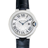 Buy Shop Cartier Ballon Bleu De Cartier Silver Dial Black Leather Strap Watch for Women - WSBB0034 USA Online