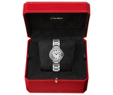Buy Shop Cartier Ballon Bleu De Cartier Diamonds White Dial Silver Steel Strap Watch for Women - W4BB0015 USA Online