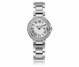 Buy Shop Cartier Ballon Bleu De Cartier Diamonds White Dial Silver Steel Strap Watch for Women - W4BB0015 USA Online