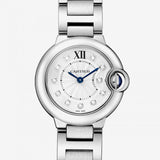 Buy Shop Cartier Ballon Bleu de Cartier Diamonds Silver Dial Silver Steel Strap Watch for Women - WE902073 USA Online