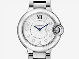 Buy Shop Cartier Ballon Bleu de Cartier Diamonds Silver Dial Silver Steel Strap Watch for Women - WE902073 USA Online