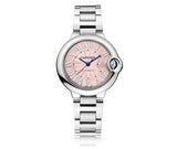 Buy Shop Cartier Ballon Bleu de Cartier Pink Dial Silver Steel Strap Watch for Women - WSBB0046 USA Online