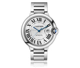 Buy Shop Cartier Ballon Bleu De Cartier Silver Dial Silver Steel Strap Watch for Men - WSBB0049 USA Online