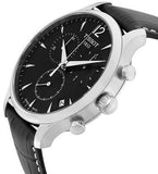 Buy Shop Tissot Tradition Chronograph Black Dial Black Leather Strap Watch For Men - T0636171605700 USA Online