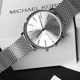 Buy Shop Michael Kors Jaryn Silver Dial Silver Mesh Bracelet Watch for Men - MK8541 USA Online