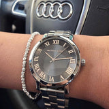 Buy Shop Michael Kors Norie Grey Dial Silver Stainless Steel Strap Watch for Women - MK3559 USA Online