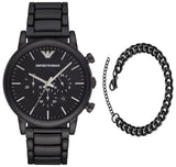 Buy Shop Emporio Armani Luigi Chronograph Black Dial Black Stainless Steel Watch For Men - AR1895 USA Online