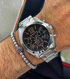 Buy Shop Michael Kors Bradshaw Black Dial Silver Steel Strap Watch for Men - MK5705 USA Online