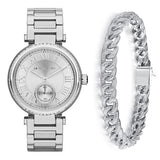 Buy Shop Michael Kors Skylar Silver Dial Silver Steel Strap Watch for Women - MK5866 USA Online