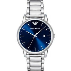 Buy Shop Emporio Armani Dress Analog Blue Dial Silver Steel Strap Watch For Men - AR8033 USA Online