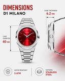 Buy Shop D1 Milano Ultra Thin Red Dial Silver Steel Strap Watch for Men - D1-UTBJ05 USA Online