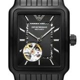 Emporio Armani Meccanico Black Dial Black Steel Strap Watch For Men - AR60058