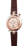 Buy Shop Emporio Armani Meccanico Skeleton Mother of Pearl Dial Brown Leather Strap Watch For Women - AR1993 USA Online