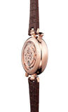 Buy Shop Emporio Armani Meccanico Skeleton Mother of Pearl Dial Brown Leather Strap Watch For Women - AR1993 USA Online