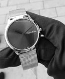 Buy Shop Calvin Klein Minimal Grey Dial Silver Mesh Bracelet Watch for Women - K3M221Y3 USA Online