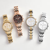 Buy Shop Fossil Neutra Chronograph Mother of Pearl Brown Dial Rose Gold Steel Strap Watch for Women - ES5218 USA Online