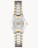 Bulova Classic White Dial Two Tone Steel Strap Watch for Women - 98T84