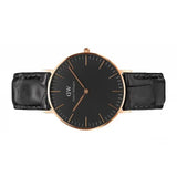 Buy Shop Daniel Wellington Classic Reading Black Dial Black Leather Strap Watch For Women - DW00100141 USA Online