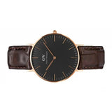 Buy Shop Daniel Wellington Classic York Black Dial Brown Leather Strap Watch For Women - DW00100140 USA Online