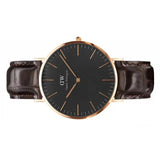 Buy Shop Daniel Wellington Classic York Black Dial Brown Leather Strap Watch For Men - DW00100128 USA Online