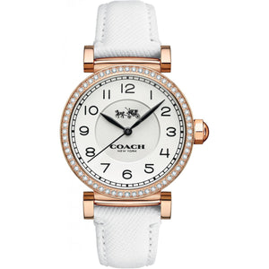 Buy Shop Coach Madison White Dial White Leather Strap Watch for Women - 14502401 USA Online