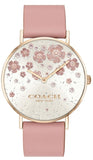 Coach Perry Silver Dial Pink Leather Strap Watch For Women - 14503325