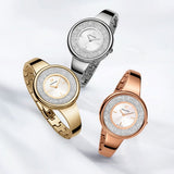 Buy Shop Swarovski Crystalline Bracelet White Dial Gold Steel Strap Watch for Women - 5269253 USA Online