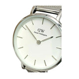 Buy Shop Daniel Wellington Petite Sterling White Dial Silver Mesh Bracelet Watch For Women - DW00100220 USA Online