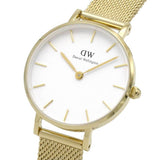 Buy Shop Daniel Wellington Classic Petite Evergold White Dial Gold Mesh Bracelet Watch For Women - DW00100350 USA Online