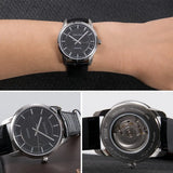 Buy Shop Calvin Klein Infinity Automatic Black Dial Black Leather Strap Watch for Men - K5S341C1 USA Online