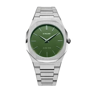 Buy Shop D1 Milano Ultra Thin Moss Green Dial Silver Steel Strap Watch for Men - D1-UTBJ06 USA Online