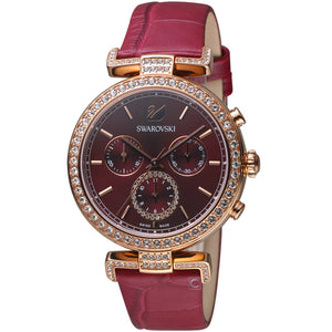 Buy Shop Swarovski Era Journey Red Dial Red Leather Strap Watch for Women - 5416701 USA Online
