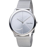 Buy Shop Calvin Klein Minimal Silver Dial Silver Mesh Bracelet Watch for Men - K3M2112Z USA Online