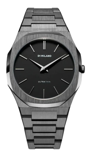 Buy Shop D1 Milano Ultra Thin Re-Gun Black Dial Gray Steel Strap Watch for Men - D1-UTBJ41 USA Online