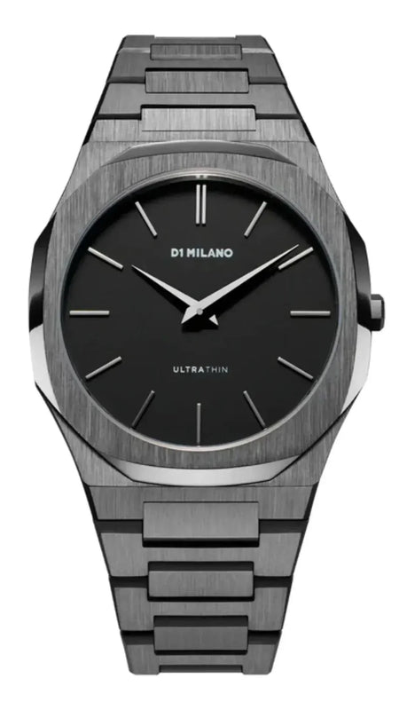 Buy Shop D1 Milano Ultra Thin Re-Gun Black Dial Gray Steel Strap Watch for Men - D1-UTBJ41 USA Online