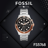 Buy Shop Fossil FB-03 Chronograph Black Dial Silver Steel Strap Watch for Men - FS5768 USA Online