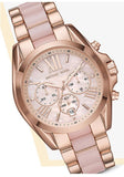 Buy Shop Michael Kors Bradshaw Chronograph Pink Dial Two Tone Steel Strap Watch For Women - MK6830 USA Online