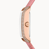 Buy Shop Michael Kors Emery Quartz Diamonds Red Dial Pink Leather Strap Watch For Women - MK2966 USA Online
